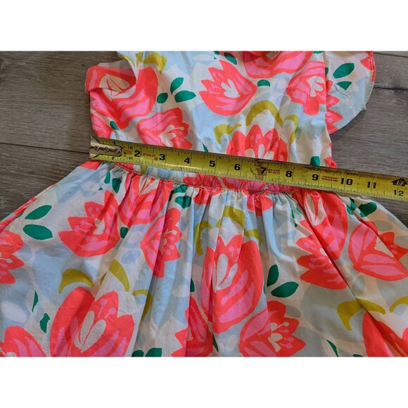 J Crew Crewcuts Flutter Sleeve Pink Blue Floral Dress Kids Girls Size 7 - Picture 4 of 8